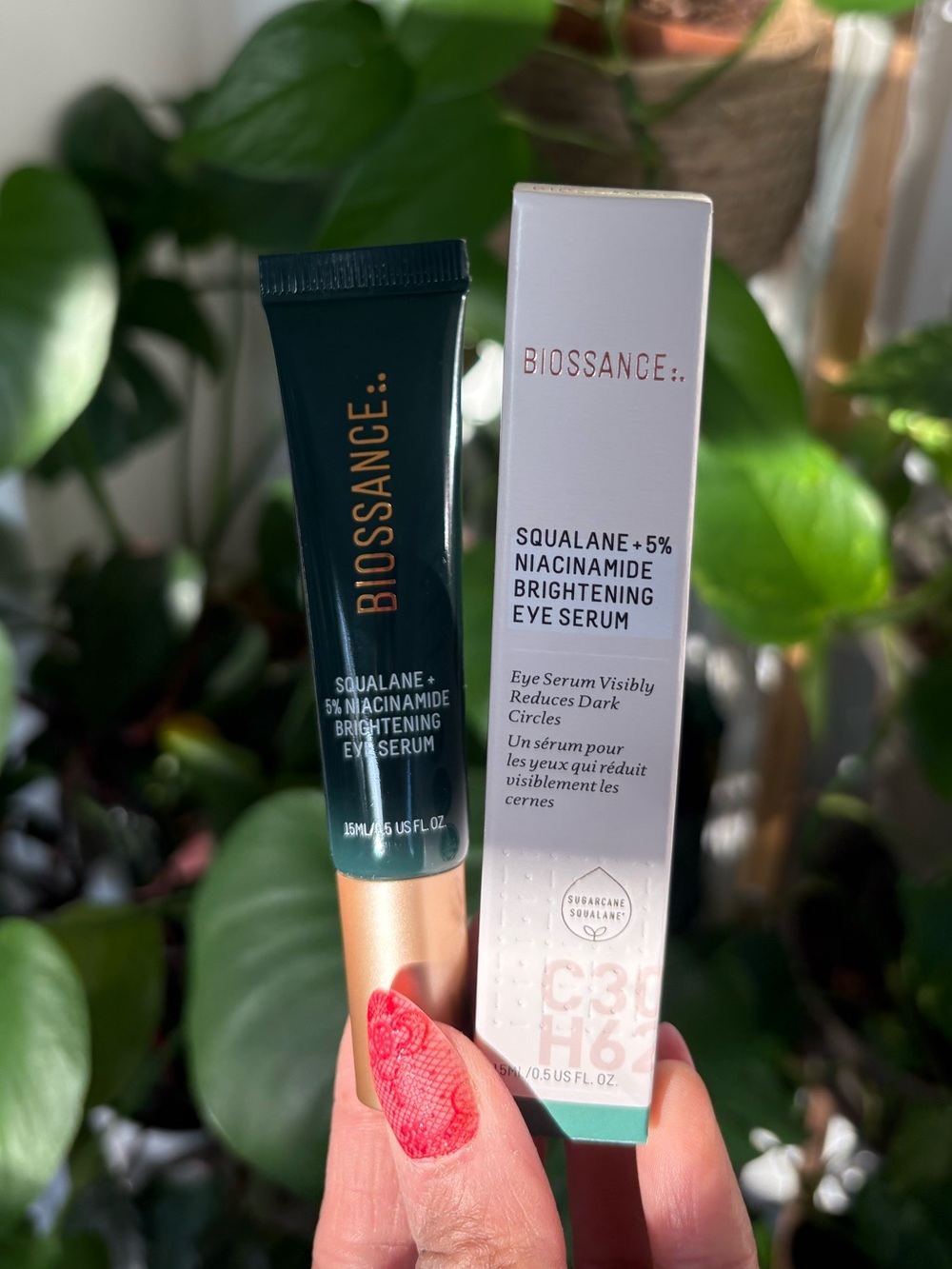 Biossance Squalane + 5% Niacinamide Eye Serum, Brightening & Depuffing Treatment